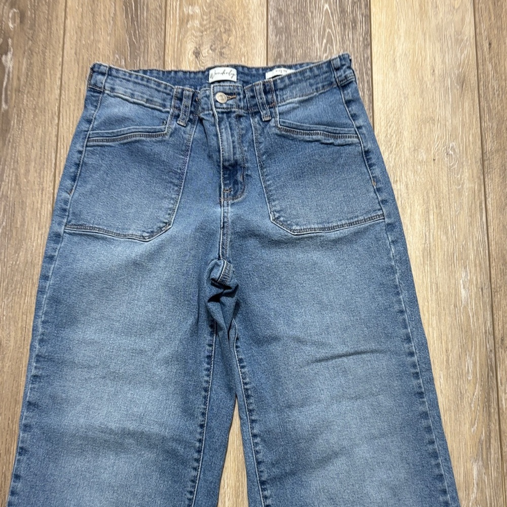 Wonderly Blue Wide Leg Jeans - Picture 2 of 4